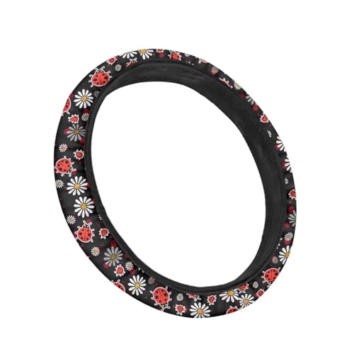 Ladybug Car Steering Wheel Cover for Women Washable Steering Wheel Protection with Elastic Edge Universal Fits SUV Vehicle Sedan Truck All Season 2025 - color: Ladybug