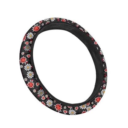 Ladybug Car Steering Wheel Cover for Women Washable Steering Wheel Protection with Elastic Edge Universal Fits SUV Vehicle Sedan Truck All Season 2025 - color: Ladybug