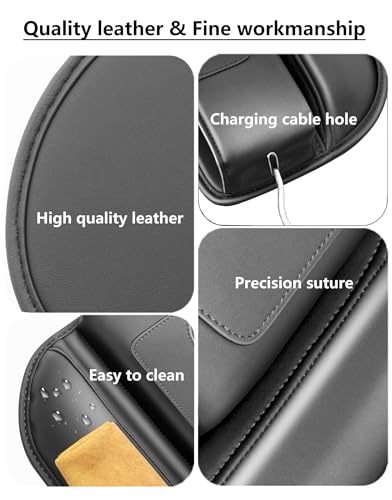 Car Seat Gap Filler & Organizer，2 Pack Black Car Leather Cup Holder Gap Bag,Men Car Interior Accessories，Seat Gap Storage Box for Storage Sunglasses、Phone、Key