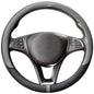 Breathable Steering Wheel Cover Microfiber Leather with Center Mark Design Universal Medium Size 14 1/2-15 Inch Gray and Black - color: Black and Gray Up, size: M (14.5"-15")