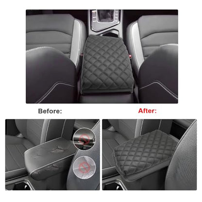 SXCY for 2024 2025 2026 VW Taos Armrest Cover for Volkswagen Taos 2024 2025 2026 Accessories 2022 2023 2024 2025 2026 Taos Center Console Cover 2024-2026 Taos Middle Console Cover (Black Leather Pad) - color: 2022-2025 2026 Taos (Add Pad)
