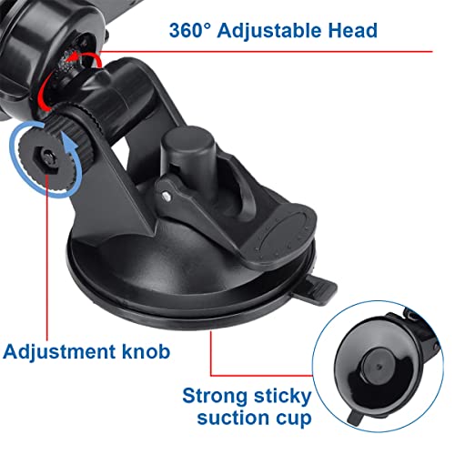 Car Rear View Mirror with Suction Cup, Anti Glare Wide Angle HD Auto Inside Rearview Mirror, 360 Degrees Adjustable Reduce Blind Spots, Universal for Vehicle, Marine, Boat, Truck, SUV, Van - color: Suction Cup/White
