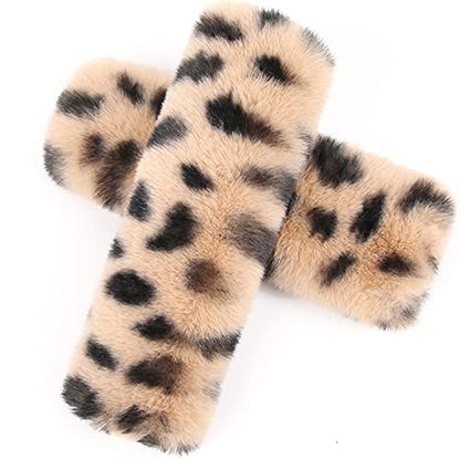 Pinbola 5pcs in 1 Set Faux Wool Steering Wheel Cover Soft Fluffy Handbrake Cover & Gear Shift Cover & 2pcs Seat Belt Shoulder Pads Warm Universal Fit for 15 Inch (L-Beige) - color: L-Beige