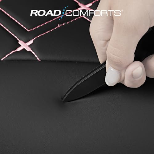 Road Comforts Seat Covers, Premium Leather Car Seat Covers Full Set for Women Girls,Airbag Compatible, Automotive Seat Covers Universal Fit Most Cars,Vans,Truck,SUV - color: Pink Full Set