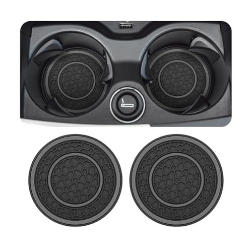 Osilly 2 Pack Car Coasters for Cup Holder, 2.75 Inch No-Slip Anti Dust Insert Coaster, Universal Auto Waterproof Coasters Silicon Insulation Cup Mats for Woman Man, Suit for Vehicle Interior (Gray) - color: Black/Gray, size: 2PCS