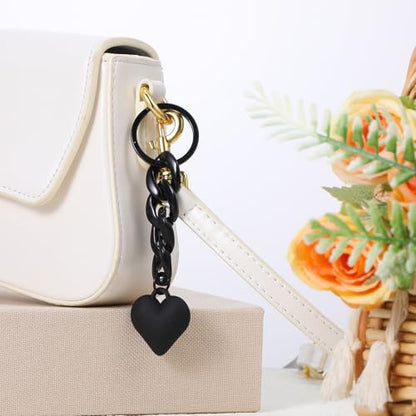 2PCS Pink Heart Bow Keychain, Cute Bowknot Charm Women, Kawaii Key Ring, Matt Heart Bowknot Key Holder Purse Wallet