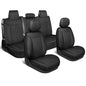 MotorBox Prestige Edition Napa Leather Seat Covers Full Set – Black Car Seat Covers Front Seats and Back Car Seat Protector, Waterproof and Universal Fit for Most Small to Medium Autos, Trucks & SUVs - color: Black Full Set