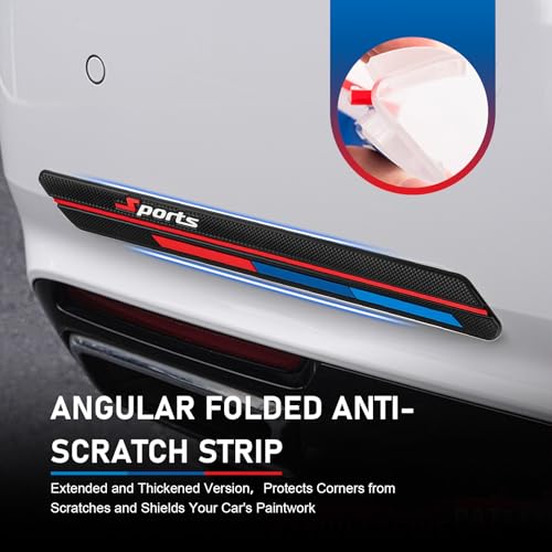 2 PCS Car Door Scratch Protector Trim, PVC Black Sport Style Car Bumper Protector Stickers, Self-Adhesive Angled Fold Body Containment Strip, Universal for Most Cars
