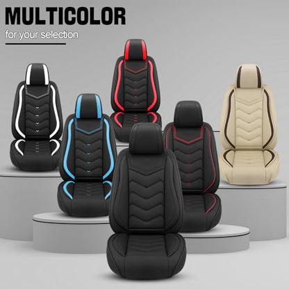 Car Seat Cover for KIA Soul 2010-2025, Driver's Seat Covers,Non-Slip Waterproof seat Cover,Wear-Resistant Nappa Leather car seat Covers. (Standard 2 Seats/Beign) - color: Beige, size: Standard 2 Seats