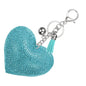 PATIKIL Rhinestone Keychains for Women, Cute Bling Heart Shape Purse Charm for Bag Handbags Car Keys - color: White-lake Blue