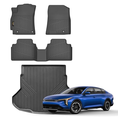 Floor Mats & Cargo Liner Custom Fit for Kia K4 2025 2026 Sedan All Weather TPE Rubber Trunk Mat Anti-Slip Full Set Automotive Floor Liners for Kia K4 2025 Accessories - size: For Kia K4 2025-2026 Floor Mats & Cargo Liner