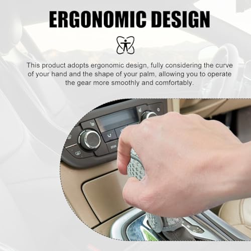 Car Gear Shift Knob Cover, Breathable Automotive Shift Knob Gear Handle Stick Protector Cover, Anti-Slip Anti-Scratch Auto Stick Shift Cover, Universal Car Accessories (Gray, Stick-on) - color: Gray, size: Stick-on
