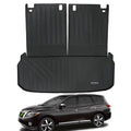 Large Cargo Liners for 2013-2020 Nissan Pathfinder / 2013 Infiniti JX35 / 2014-2020 Infiniti QX60 with Backrest Protection,TPE All Weather Protection with Trunk Mat Covering the backrest - size: 13-20丨pathfinder/JX35/QX60