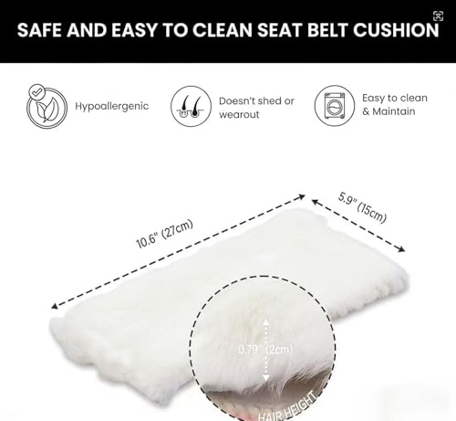 2 PCS Car Seat Belt Pads Cover Soft Seat Belt Shoulder Pad Safety Belt Strap Shoulder Pad Comfortable Driving Compatible with Most Cars Helps Protect You Neck and Shoulder - color: white jianhu
