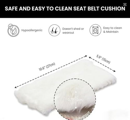 2 PCS Car Seat Belt Pads Cover Soft Seat Belt Shoulder Pad Safety Belt Strap Shoulder Pad Comfortable Driving Compatible with Most Cars Helps Protect You Neck and Shoulder - color: white jianhu