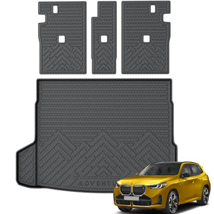 KUST Trunk Cargo Mat for 2025 2026 BMW X3, Rubber Rear Cargo Liner with Backrest Mat for X3 Accessories All Weather Protection Back Seat Protector Cover High Edge - style: X3 2025-2026 │ Trunk + Backrest Mat