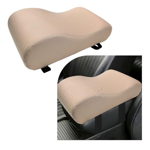 Car Armrest Cushion, 12.2"×6.3"×3.9" Memory Foam Center Console Armrest Pad, Comfortable Armrest Console Pillow Protector for Most Vehicles, Universal Car Accessories (Beige) - color: Beige