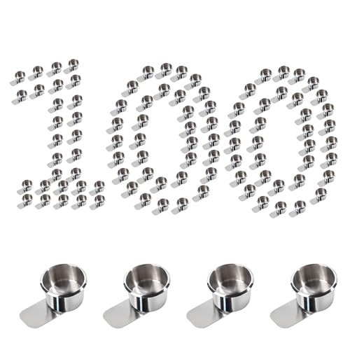 GSE Games & Sports Expert Stainless Steel Cup Holder, Drop-in Cup Holder for Casino Poker Tables, Work Desks, Boats, RVs, Cards & Trucks (Slide Under) - color: Jumbo, style: 100-Pack