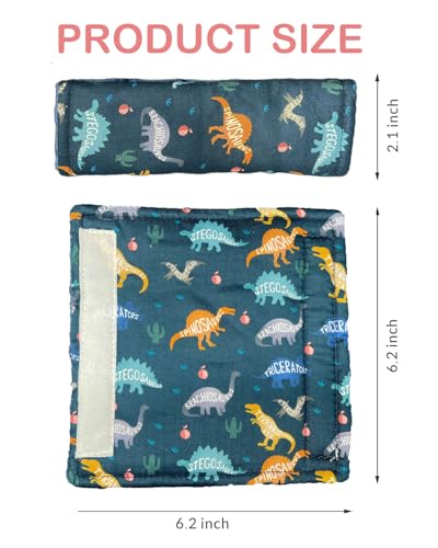 Baby Car Seat Neck Cover, Car Seat Strap Cover, Seat Belt Cushions Pads, Shoulder Strap Protectors, Reversible Pram Harness Covers in Minky Dinosaur, Baby Neck Pad Protector - color: Name of dinosaur