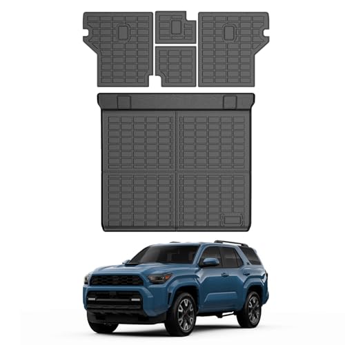 Mixsuper Cargo Liner for Toyota 4Runner 2010-2024 5 Seater (No 3rd Seat or No Sliding Cargo Deck), All Weather Cargo Mat Backrest Mat TPE Back Seat Cover Protector for 4Runner Accessories - size: 10-24 |4Runner| Cargo & Backrest Mat