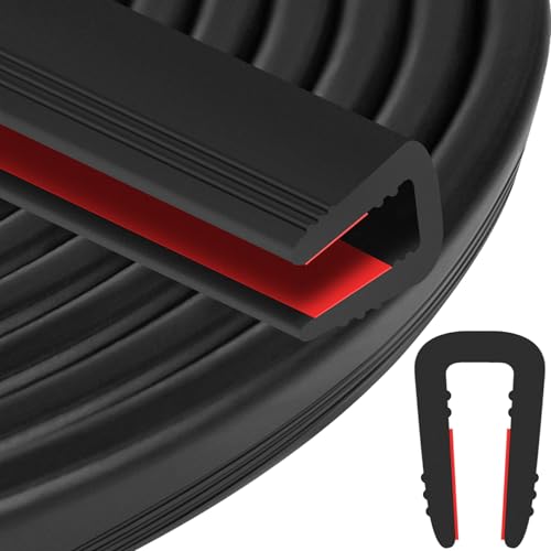Rubber Edge Trim U Channel, 1/2" Self Adhesive Sheet Metal Edge Guard Protector, EPDM Seal Strip for Car Doors, Steel Plates, Glass, Hatches, Table Corners, Fit 1/2"(13mm), 20Ft, Black - color: Black, size: 1/2" x 20'L