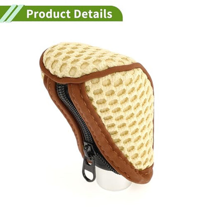 Universal Gear Shift Knob Cover Stick Shifting Handle Protector Manual Fabric 1 Pc Anti-Slip Beige - color: Beige Brown