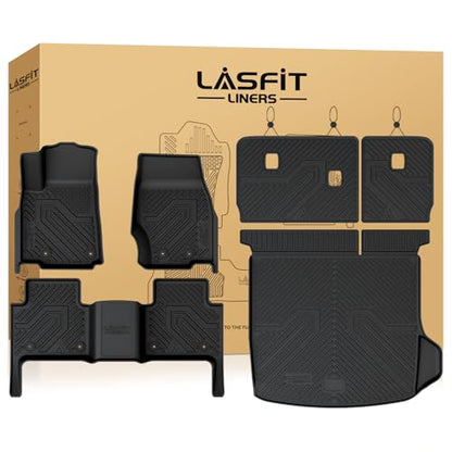 LASFIT Floor Mats for Jeep Grand Cherokee WL 2022-2025 2026 5-Seat (Include 4xe, NOT for L), All Weather TPE Custom Fit Car Mats Floor Liners Cargo Liner Cargo Mat Black - style: Grand Cherokee 2022-2026 Floor Mats
