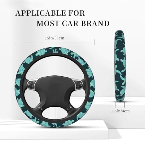 Sea Turtle Ocean Steering Wheel Cover Car Decor - color: Sea Turtle Ocean