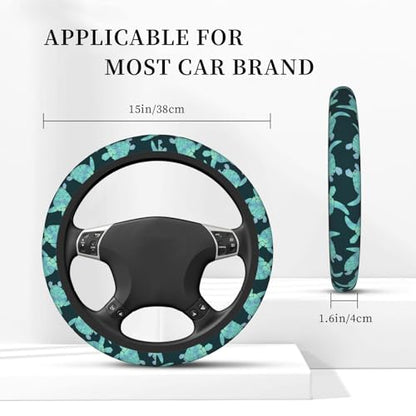 Sea Turtle Ocean Steering Wheel Cover Car Decor - color: Sea Turtle Ocean