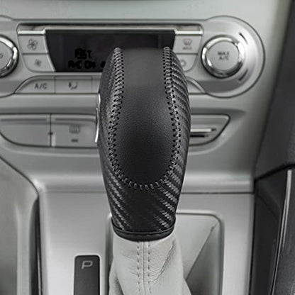 Auto Car Leather Gear Shift Knob Cover for Ford EcoSport Escape/Fusion/C-Max Energi Wagon/Fiesta/Focus/Transit Accessories