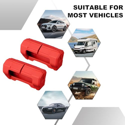 2PCS Car Seat Belt Buckle Covers, Anti-Scratch Silicone Auto Seatbelt Buckle Protector, Universal Safety Belt Clip Cover Secure Buckle Guard Fits Most Vehicles, Car Accessories (Red)