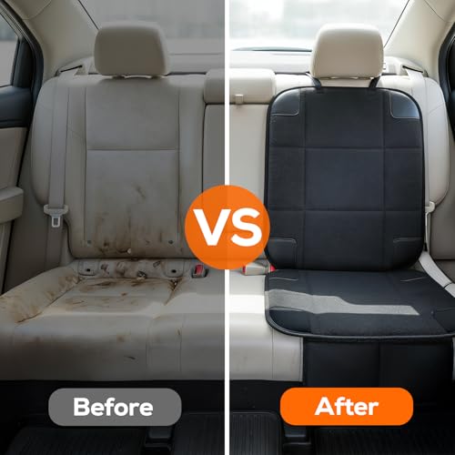 Car Seat Protector for Child Baby Car Seat,600D Waterproof Car Seat Cover with Thick Padding, Non-Slip Backing and Mesh Storage Pockets - size: 1 Pack