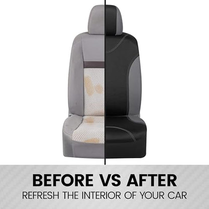 BDK UltraSleek Gray Seat Covers for Cars, Two-Tone Front Seat Covers with Matching Back Car Seat Cover, Made to Fit Most Auto Truck Van SUV, Interior Car Accessories, Car Seat Covers Full Set - Gray - color: Gray