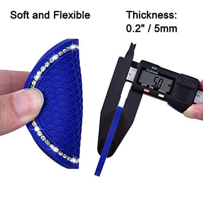 Bling Car Coasters, Wisdompro 2 Pack PVC Car Cup Holder Insert Coaster - Anti Slip Universal Vehicle Interior Accessories Crystal Glitter Cup Mats for Women and Men (2.75" Diameter, Blue) - color: Blue