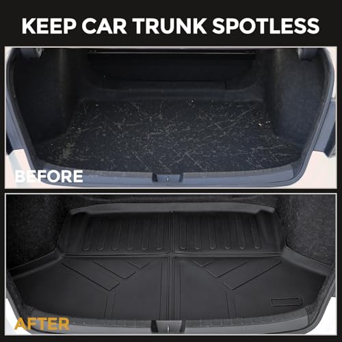 Floor Mats for Honda Civic Sedan 2022-2026/Acura Integra 2023-2026, All Weather Floor Mats Trunk Cargo Liner and Door Sill Guards Accessories, Full Coverage Set (Gas Only, Not fit Manual) - style: For Honda Civic | 2022-2026