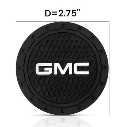 TACOMA Car Cup Holder Coaster for GMC Recessed Silicone Cupholder Coaster Interior Accessories 2.75in 2Pack - color: Black-04
