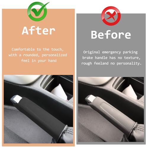 Emergency Brake Parking Handle Cover Compatible with Ford Focus 2012-2018 Car Hand Brake Handle Lever Grip Black