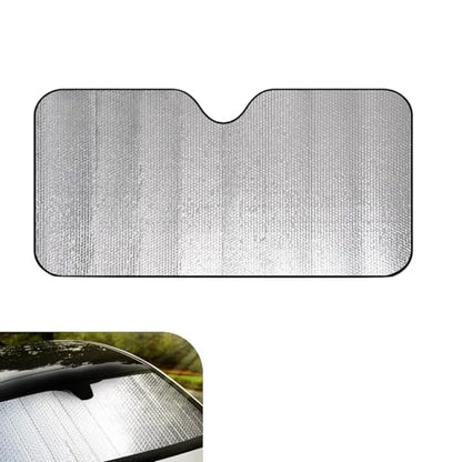 Car Front Windshield Sun Shade, 51.1" x 23.6" Reflective Heat Blocking & Sun Protection Visor, Foldable Protector Cover Dashboard & Interior, Privacy Shade for Most Cars SUVs (Silver)