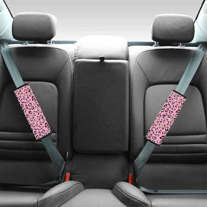 Dreaweet Car Seat Belt Cover Pad Pink Cheetah Print Seatbelt Covers for Women Leopard Print Car Accessories Pack Seat Belt Shoulder Pad Soft Comfortable Seatbelt Cushion - color: Pink Cheetah Print