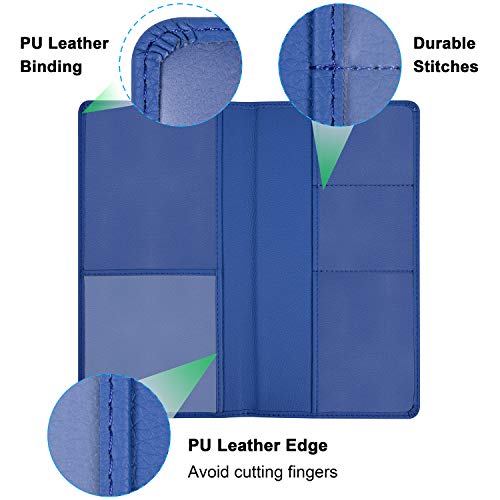 Wisdompro Car Document Holder Organiser, PU Leather Vehicle Insurance and Registration Holders Wallet Case for ID Card, Driving Licence, Key Contact Information Cards - color: Blue