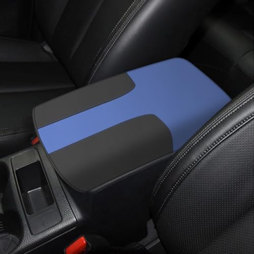 AOMSAZTO Console Covers for 2014-2020 Nissan Rogue Armrest Covers for Nissan Rogue Black with Blue Leather - color: Rogue Black with Blue