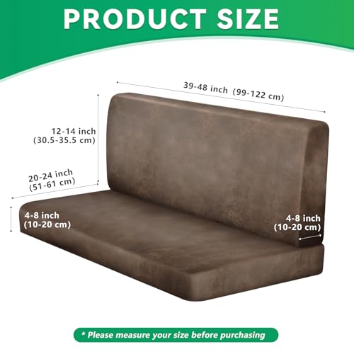 molasofa Leather Like RV Dinette Cushion Covers, RV Booth Seat Cover Stretchable Camper Cushion Couch Covers Washable Slipcovers for Camper Car Bench (1 Backrest Cover & 1 Bench Cover, Dark Brown) - color: 02brown, size: 1 Bench Cover & 1 Backrest Cover