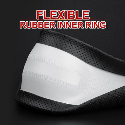 HAOTULE New Nappa Leather car Steering Wheel Cover，for Car Truck SUV 15 inch (Black) - color: Black-2