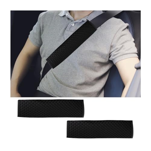 2Pcs Car Seat Belt Covers, Mesh Universal Seatbelt Shoulder Strap Protector, Breathable Auto Seat Belt Pads Cover, Harness Cushion for Comfortable Driving, Automotive Accessories (Black) - color: Black