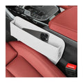 Car Seat Gap Filler Organizer, Leather Console Side Gap Filler Storage Box for Storing Phones Keys, No-Drop Automotive Seat Crevice Blocker Organizer, Universal for Truck SUV Sedan (White)