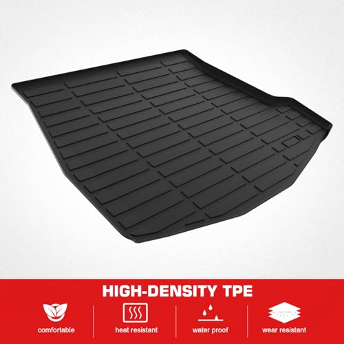 IKON MOTORSPORTS TPE Cargo Trunk Liner, Compatible with 2023-2026 Subaru Solterra/Toyota bZ4X & 2026 Toyota bZ, Custom Fit All Weather Protection Heavy Duty Rear Trunk Tray Cargo Mats Protector, Black