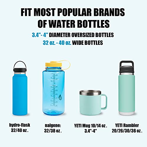 Upgraded Car Cup Holder Expander Adapter with Offset Adjustable Base, Compatible with Yeti 14/24/36/46oz Ramblers, Hydro Flasks 32/40oz, Other Large Bottles Mugs in 3.5"-4.0", 2 Pack