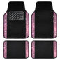 CAR PASS Bling Diamond Car Floor Mat Shining Rhinestones Carpet, Sparkly Glitter Crystal Anti-Slip PVC Heel Pad Automotive Universal Fit for SUV Sedan Car Van, 4pcs for Girl Cute Women, Black Pink - color: Pink Diamond