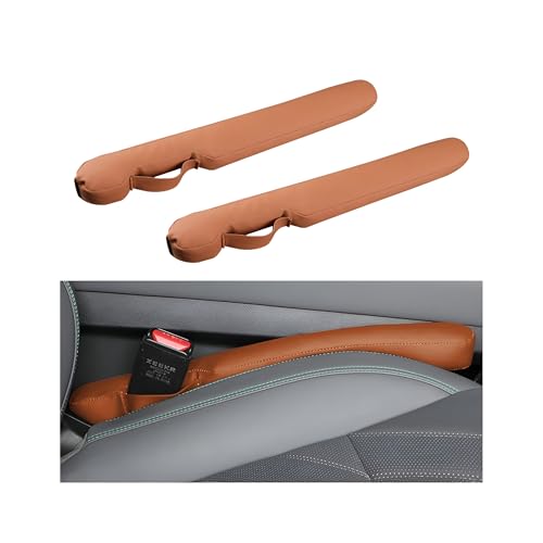 2PCS Car Seat Gap Filler, Soft Foam Automotive Organizer to Fill The Gap Between Seats Console Stop Things from Dropping, Vehicle Seat Side Gap Stopper, Universal for Truck SUV (Brown) - color: Brown