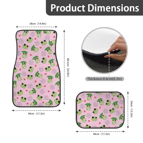 Frog Donut Pink Car Floor Mats Front & Rear Car Mats Universal Fit for SUV,Vans,sedans, Trucks,Set of 4pcs Car Carpet - color: Frog Donut Pink